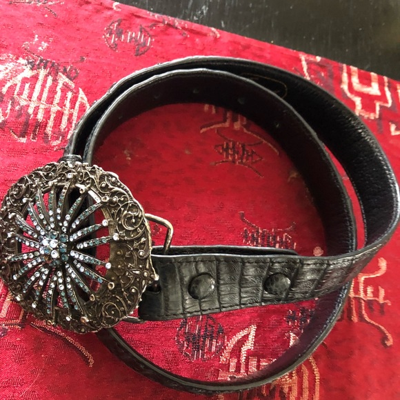 Genuine crocodile skin belt main image 5